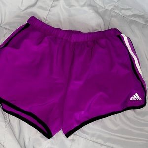 Athletic purple Adidas shorts